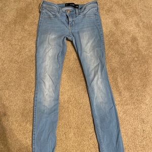 Light washed blue jeans